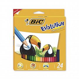 LAPICES DE COLORES BIC EVOLUTION X 24 LARGOS (936406)